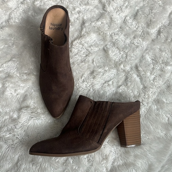 Hippie Laundry Women's Brown Maxie Western Chunky Heel Slip On Mules Size 9 M - Picture 3 of 5